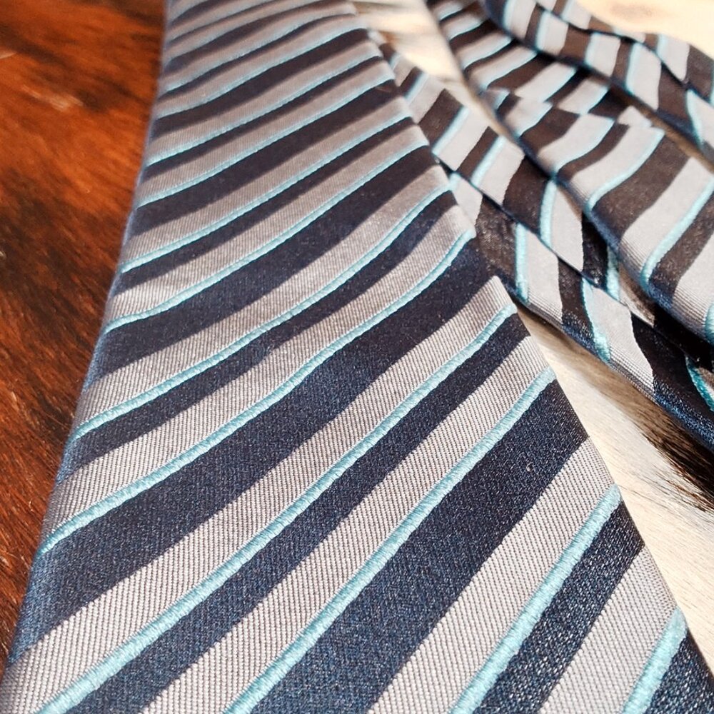 Mexx Blue Striped Silk Tie